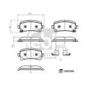 Febi Rear Brake Pad Set 1000366