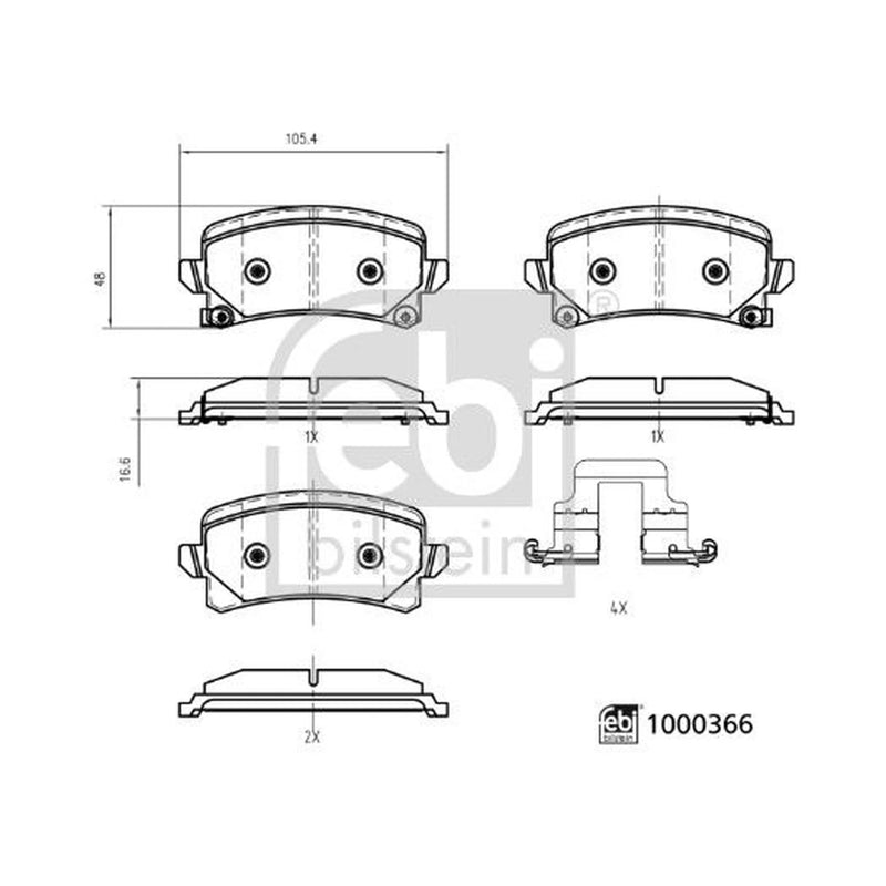 Febi Rear Brake Pad Set 1000366