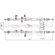 Apec Handbrake Cable Left Rear fits Ford Kuga II 2012-2019 1.5 1.6 2.0 2.5