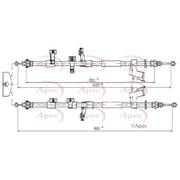 Apec Handbrake Cable Right Rear CAB1631