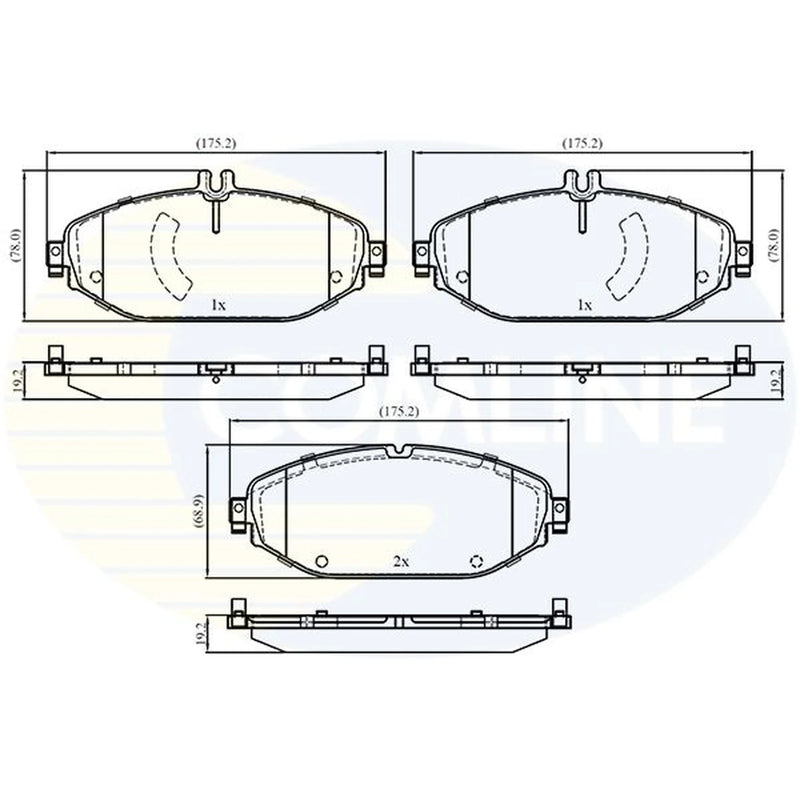 Comline 4 x Front Brake Pad Set fits Mercedes-Benz C-Class 2014-2023