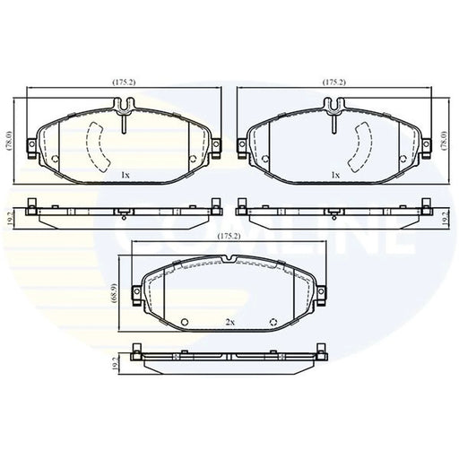 Comline 4 x Front Brake Pad Set fits Mercedes-Benz C-Class 2014-2023