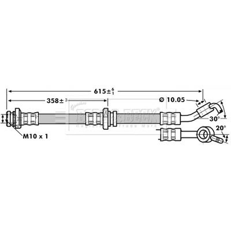 Borg & Beck Brake Hydraulic Hose Line Front Right BBH7137
