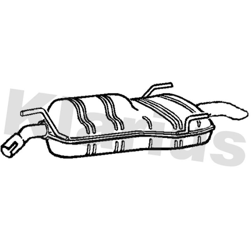 Klarius Box With Tail Pipe Rear fits Saab 9-5 1997-2009 1.9 2.0 2.2 2.3 3.0