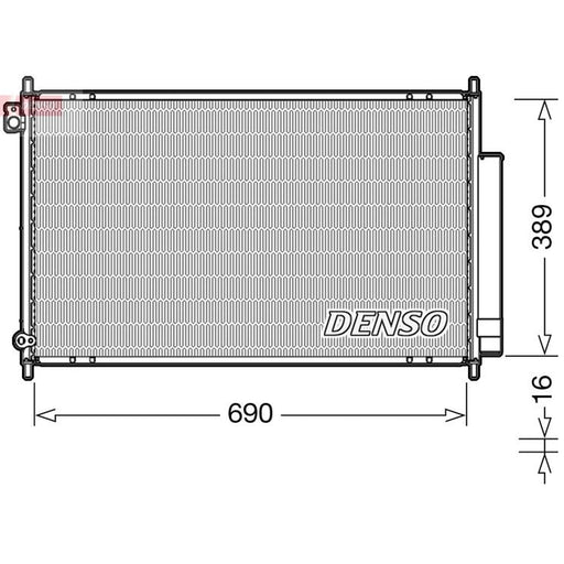 Denso Air Conditioning Condenser fits Honda Accord VII 2003-2008 2.0 2.4