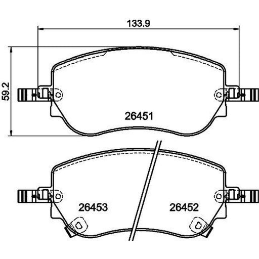 Mintex Front Brake Pad Set fits Abarth 500E 2023 on