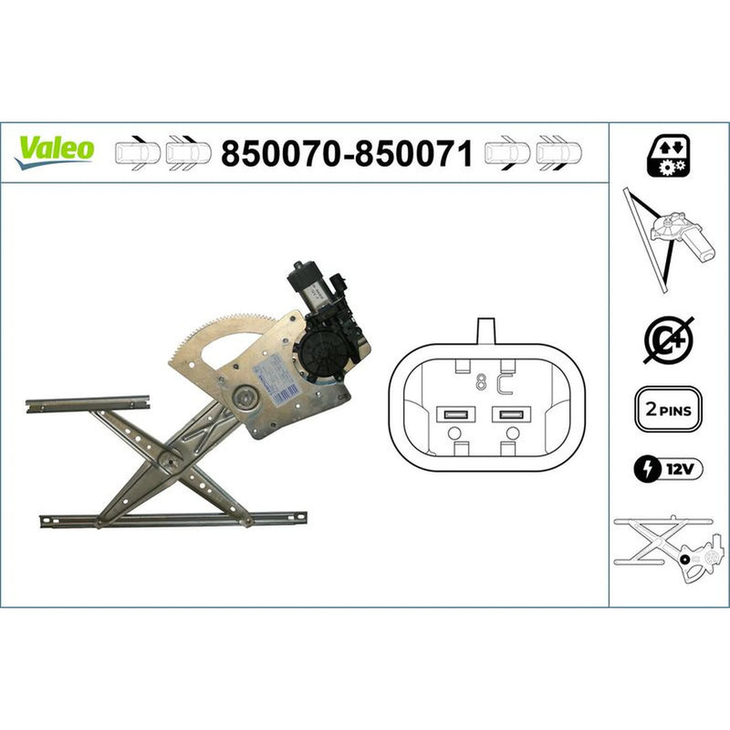 Valeo Electric Window Regulator Lifter Right Front 850071