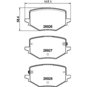 Mintex Rear Brake Pad Set fits Nissan X-Trail IV 2022 on 1.5