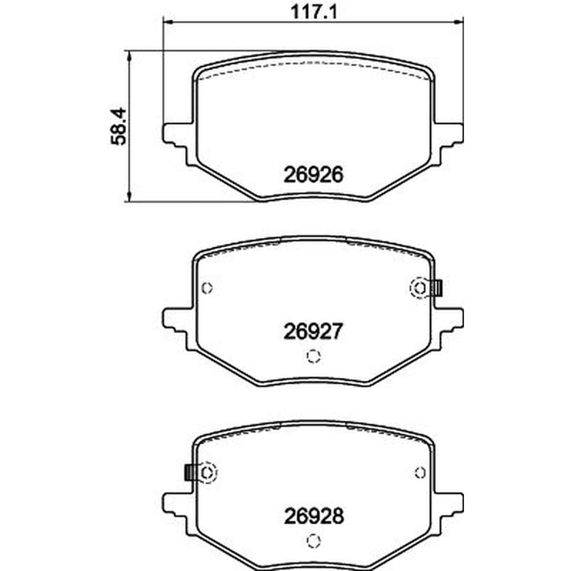 Mintex Rear Brake Pad Set fits Nissan X-Trail IV 2022 on 1.5