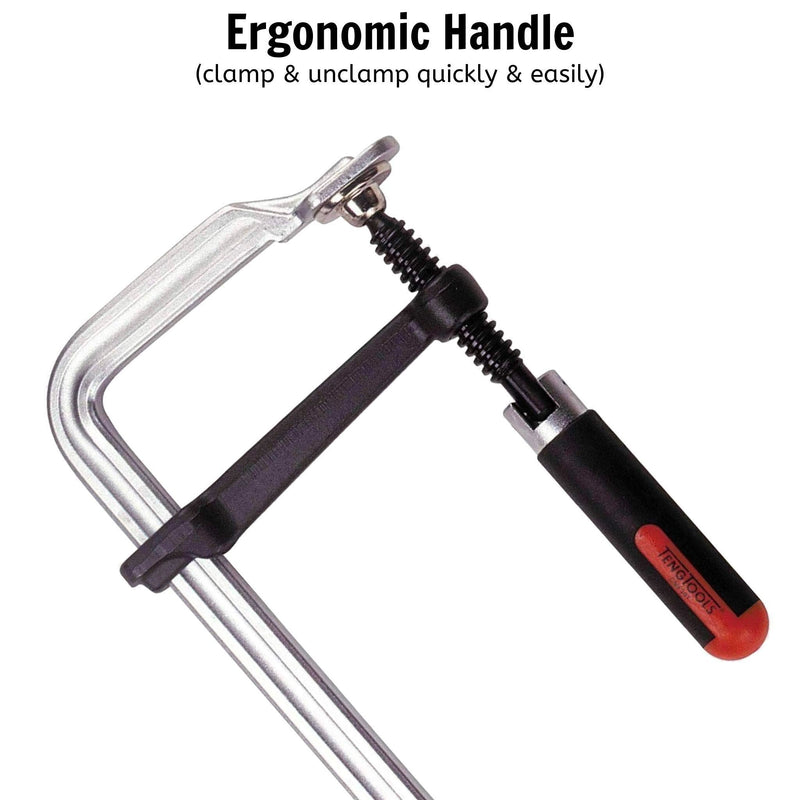 Teng Tools F-Type Clamp Swivel Handle 300 x 100mm Teng Tools - Dynamic Drive