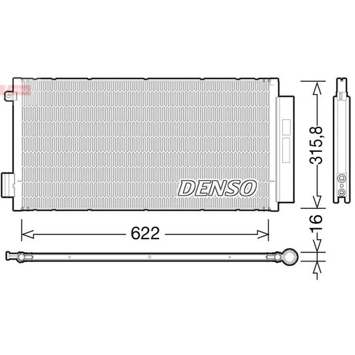 Denso Air Conditioning Condenser fits Fiat 500L 2012-2018 0.9 1.3 1.4 1.6