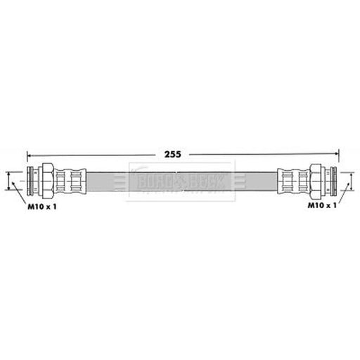 Borg & Beck Brake Hydraulic Hose Line Rear Right BBH6510
