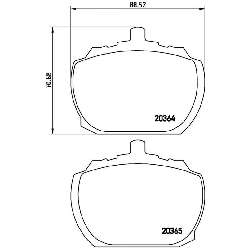Brembo Front Brake Pad Set fits Ford Transit 1965-1992 1.5 1.6 1.7 2.0 2.4 2.5