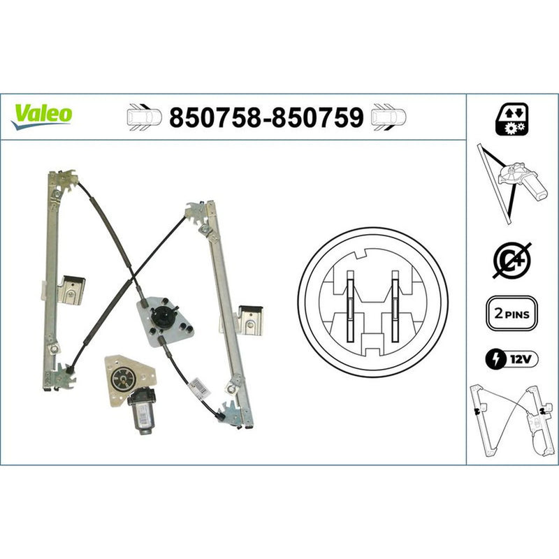 Valeo Electric Window Regulator Lifter Right Front 850759