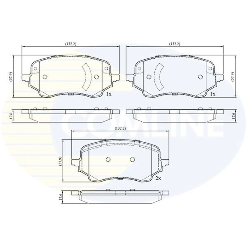 Comline 4 x Front Brake Pad Set fits Ford Puma 2019-2020 1.0 1.5