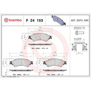 Brembo 4 x Front Brake Pad Set fits Ford Ranger 2011 on 2.2 2.5 3.2