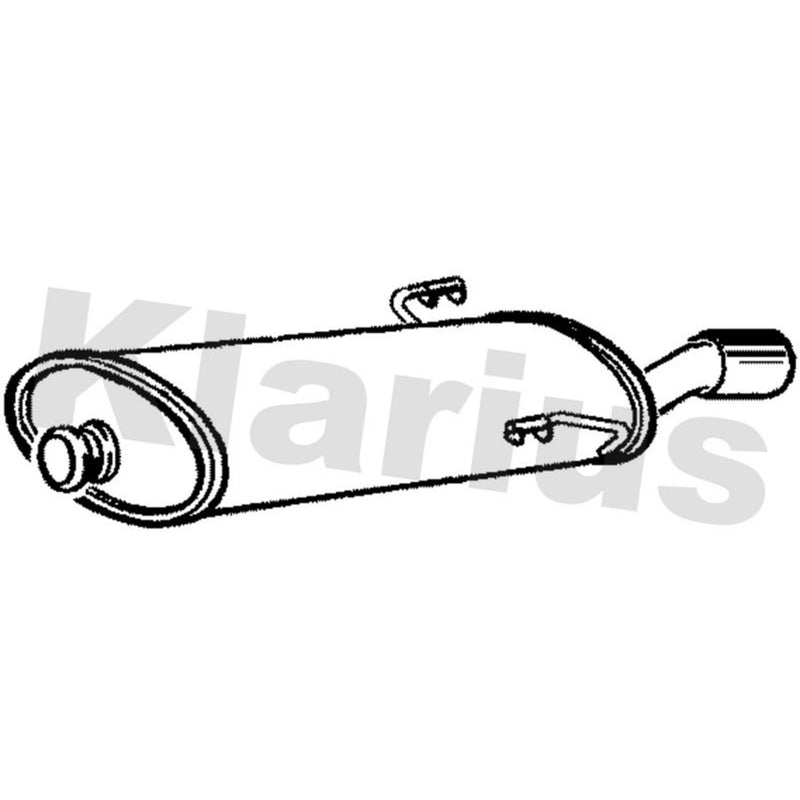 Klarius Box With Tail Pipe Rear fits Peugeot 306 1993-2001 1.4 1.6