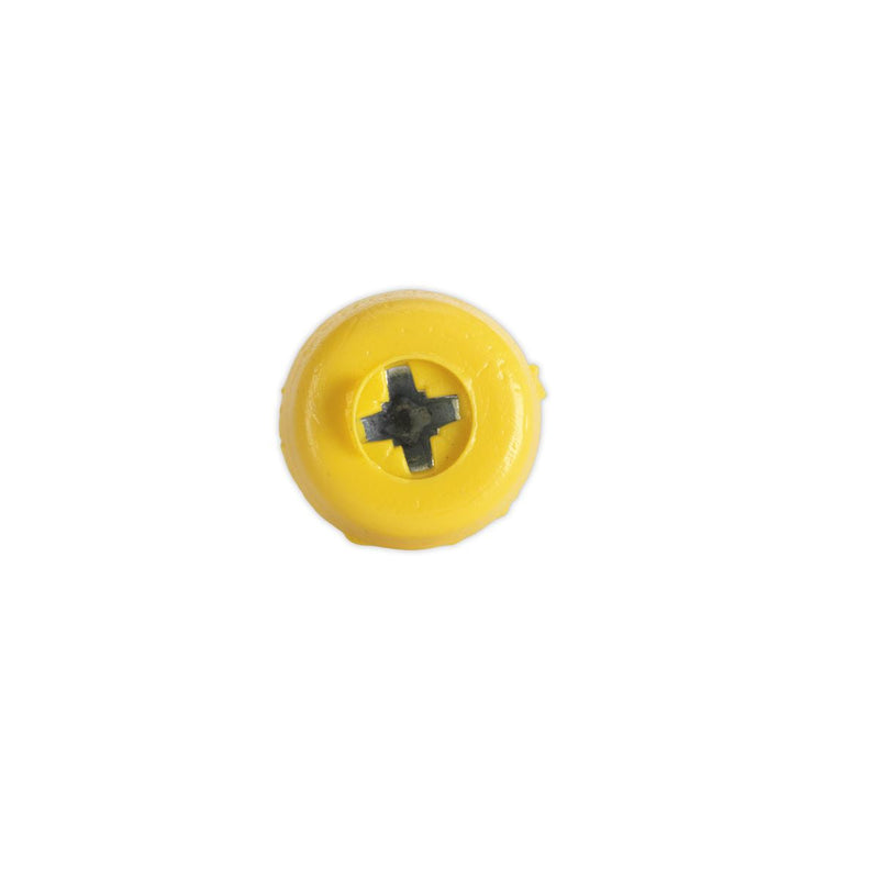 Sealey Numberplate Screw Plastic Enclosed Head 4.8 x 18mm Yellow Pack of 50 Sealey - Dynamic Drive