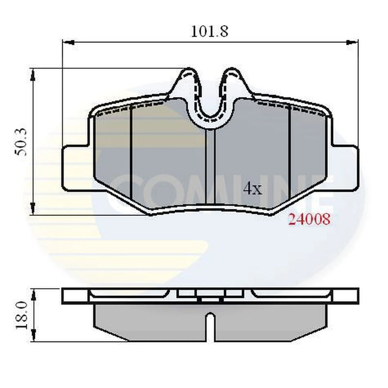 Comline 4 x Rear Brake Pad Set fits Mercedes-Benz Viano 2003-2007