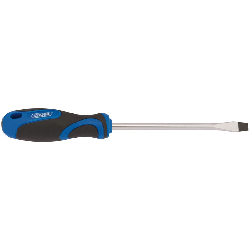 Draper Soft Grip Plain Slot Screwdriver, 8.0 x 150mm 48924 Draper - Dynamic Drive