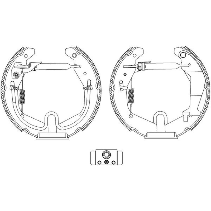 Mintex Brake Shoe Set Axle Kit fits Opel Agila A 2000-2007 1.0 1.2 1.3