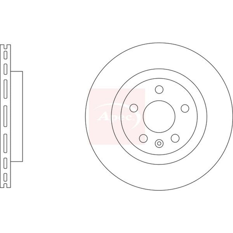 Apec 2 x Vented Brake Discs fits Volvo XC40 2018-2022