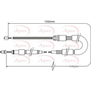 Apec Handbrake Cable Left Rear fits Citroën Xsara 1997-2005 1.4 1.6 1.8 1.9