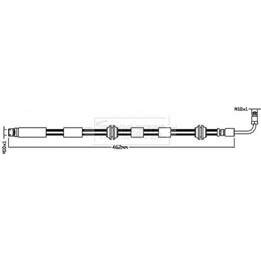 Borg & Beck Brake Hydraulic Hose Line Front Right BBH8617