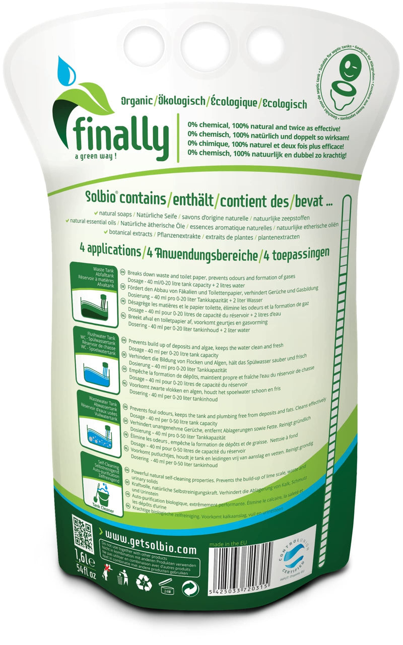 4x Solbio Organic Chemical Toilet Fluid Waste & Flush 1.6L x40 Doses Solbio - Dynamic Drive