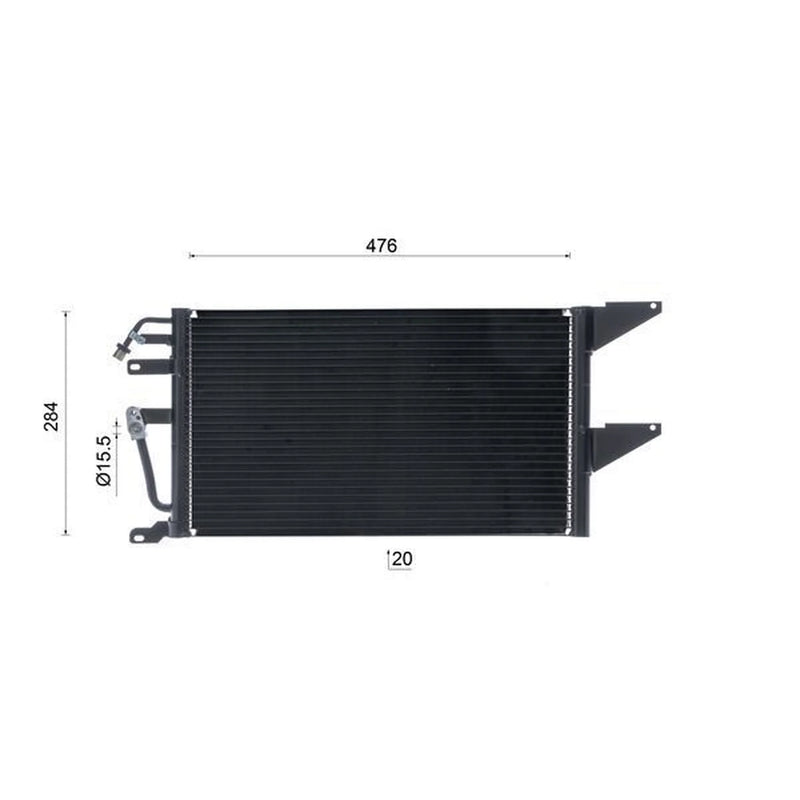 Mahle Air Conditioning Condenser fits Fiat Punto 1993-2000 1.1 1.2