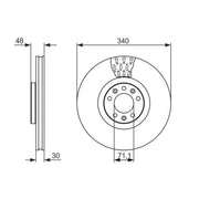 Bosch 2 x Vented Front Brake Discs 0986479092-x2
