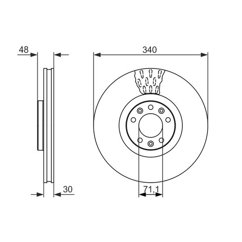 Bosch 2 x Vented Front Brake Discs 0986479092-x2