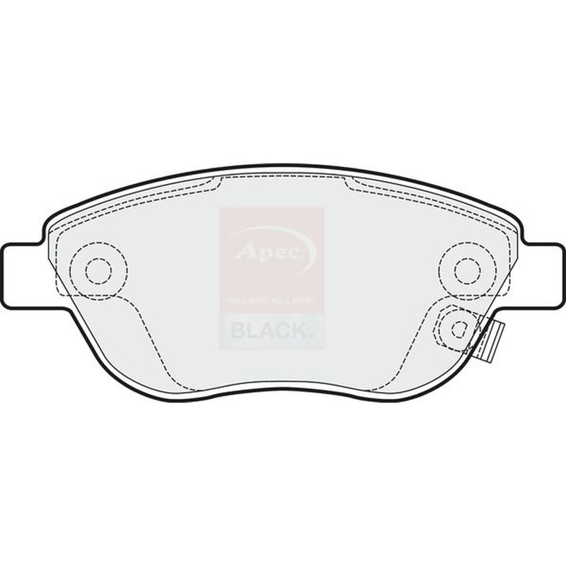 Apec Black Front Brake Pad Set fits Opel Corsa D 2006-2014 1.3