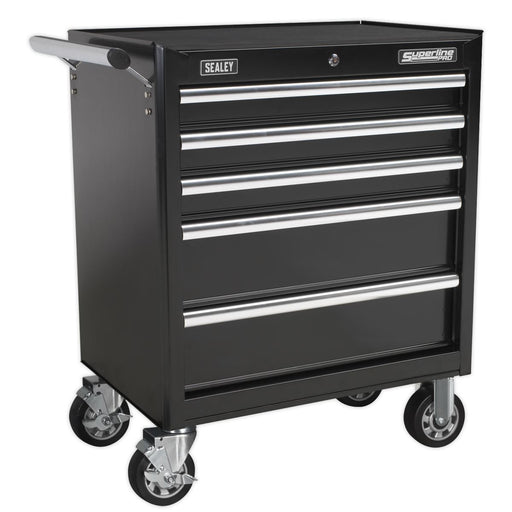 Sealey Rollcab 5 Drawer with Ball-Bearing Slides Black AP33459B Sealey - Dynamic Drive
