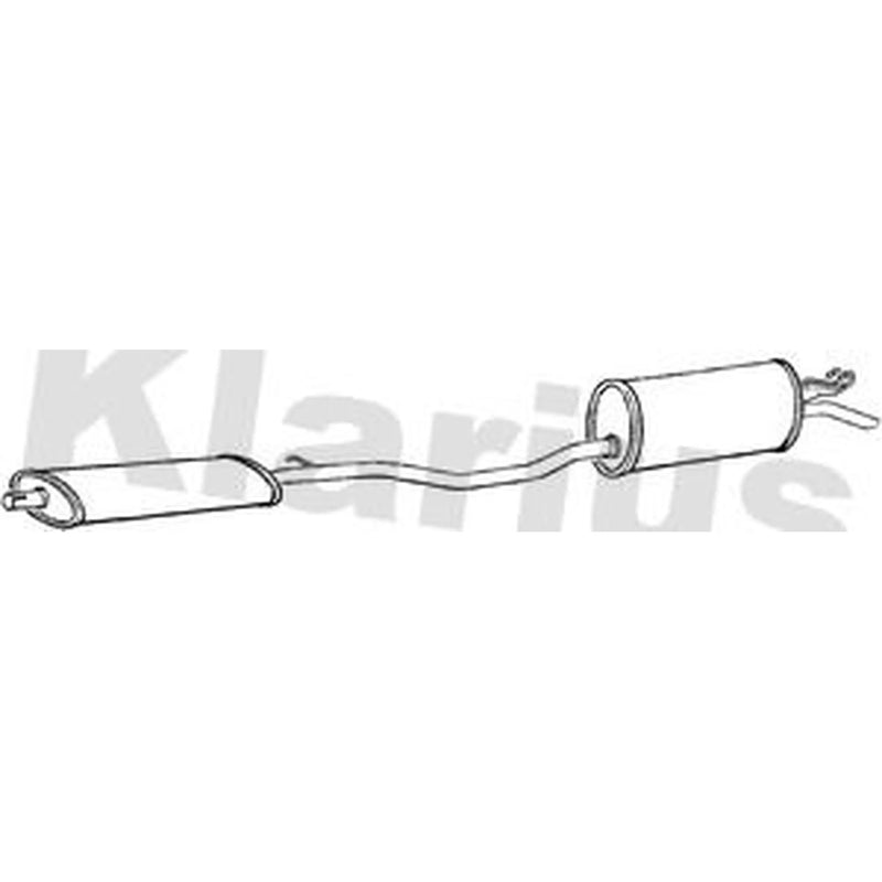 Klarius Box With Tail Pipe Rear fits Fiat Punto 1993-2000 1.1 1.2 1.6