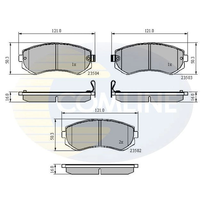 Comline 4 x Front Brake Pad Set fits Nissan Almera 1995-2000 1.4 1.6 2.0