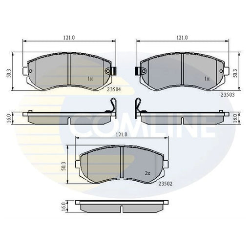 Comline 4 x Front Brake Pad Set fits Nissan Almera 1995-2000 1.4 1.6 2.0
