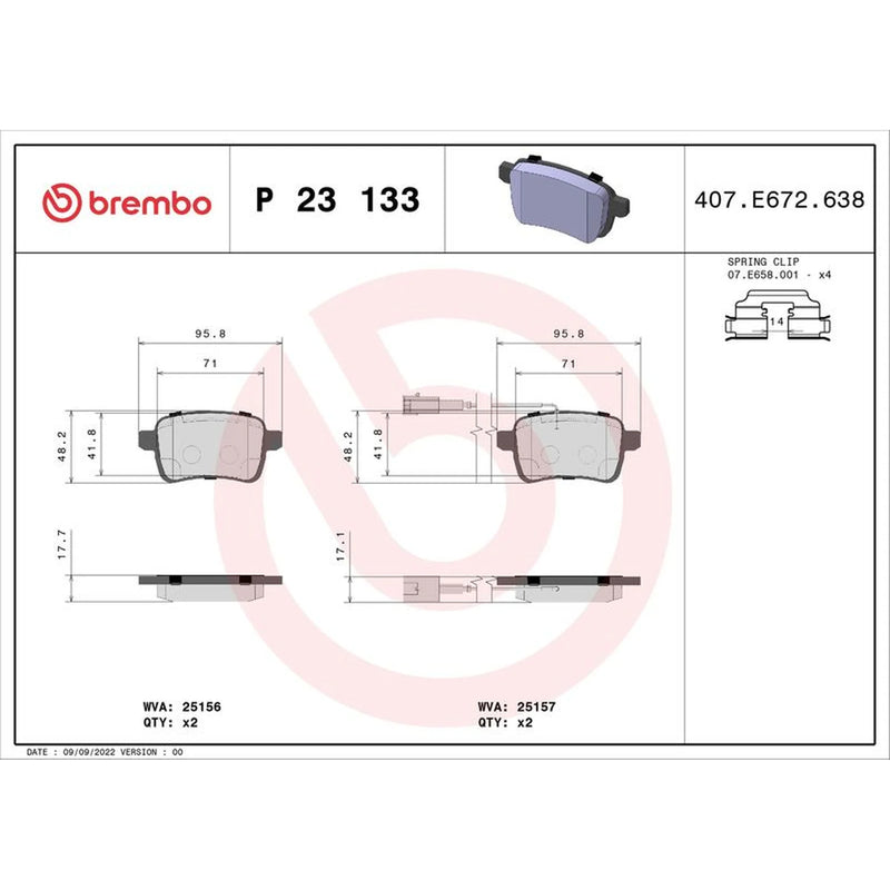 Brembo Front & Rear Pads fits Alfa Romeo Giulietta 2010-2020 1.4 1.6 2.0