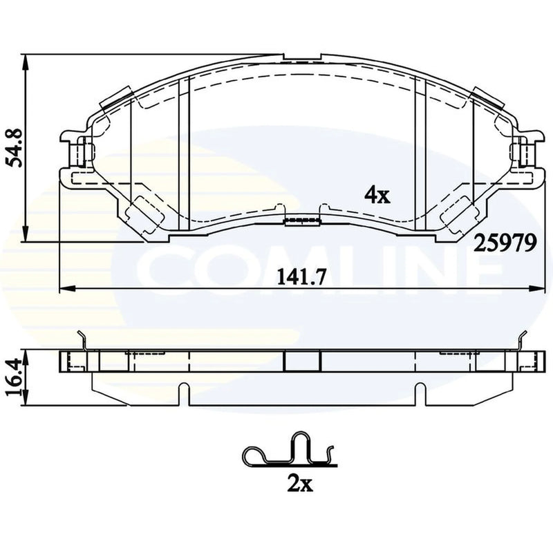 Comline 4 x Front Brake Pad Set fits Suzuki SX4 S-Cross 2013-2022 1.0 1.4 1.6