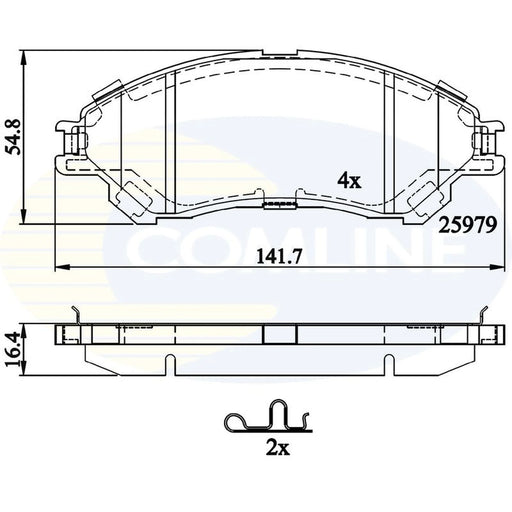 Comline 4 x Front Brake Pad Set fits Suzuki SX4 S-Cross 2013-2022 1.0 1.4 1.6