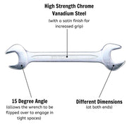 Teng Tools Double Open Ended Spanner Metric 20 x 22mm Teng Tools - Dynamic Drive