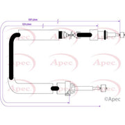 Apec Handbrake Cable Right Rear fits Peugeot 306 1993-2001 1.6 1.9