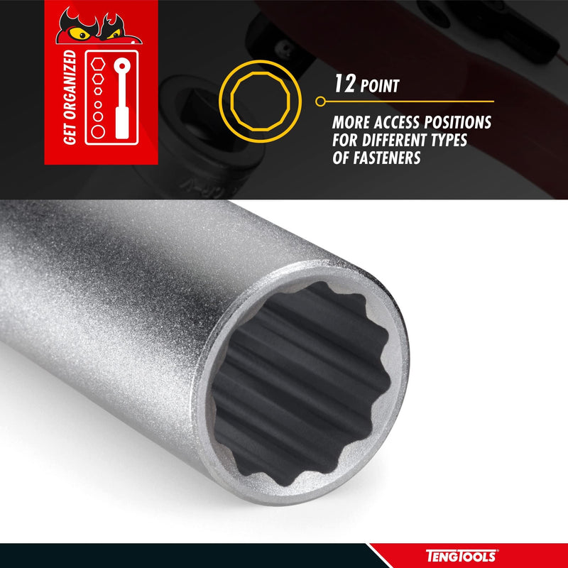 Teng Tools 1/2" Deep Socket 12 pt Metric 17mm Teng Tools - Dynamic Drive
