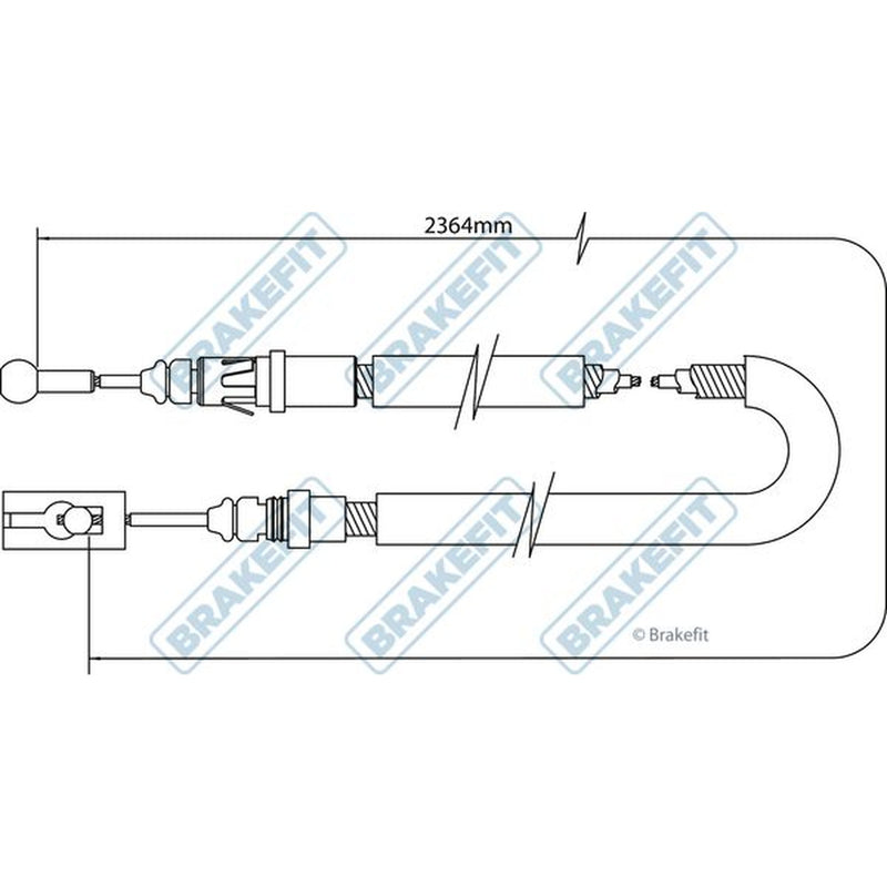 Apec Handbrake Cable Left Rear fits Citroën C8 2002 on 2.0 2.2
