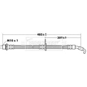 Borg & Beck Brake Hydraulic Hose Line Front Left BBH7388