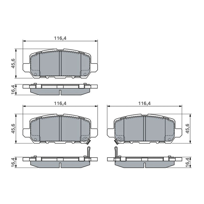 Bosch Front & Rear Pads fits Honda Odyssey 2017 on 3.5