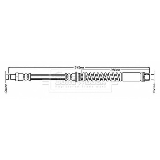 Borg & Beck Brake Hydraulic Hose Line Front Right BBH7183