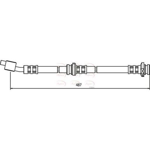 Apec Brake Hydraulic Hose Line Front Right fits Nissan Almera 2000-2006