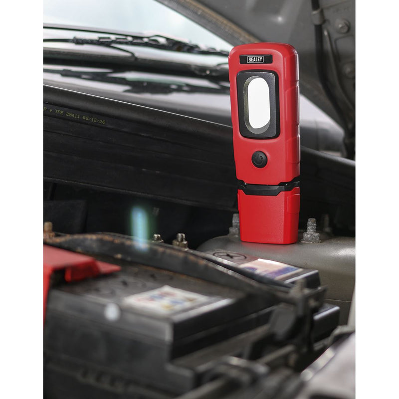 Sealey Rechargeable 360 Inspection Light 3W COB & 1W SMD LED Red Lithium-Polymer Sealey - Dynamic Drive