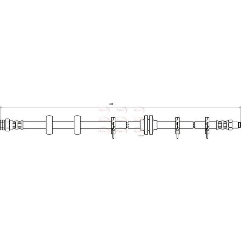 Apec Brake Hydraulic Hose Line Front fits Alfa Romeo 145 1994-1996 1.7